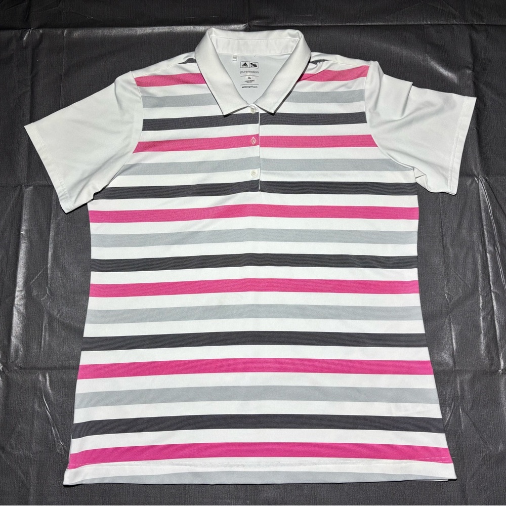 Adidas Puremotion Golf Multicolor Striped Polo Shirt Men’s Size XL